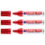 Lot de 3 marqueurs permanents - EDDING - Pointe biseautée 2-7 mm - Corps aluminium - Rouge