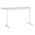 Bureau Électrique Réglable Plateau et Structure Acier Blanc 160 x 72 cm Hauteur Ajustable Assis-Debout Pieds Ronds Design Moderne