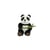 peluche Panda avec bamboo 15cm - Anima - Vert