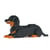 Chien Teckel couché noir et feu Taille standard | JEKCA | 14 ans et +