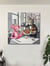 Tableau peinture originale sur toile — Cauchemar au restaurant — art contemporain — Art mural Calbarracin — 100 x 100 cm