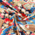 Tissu Coton imprimé Foil Arty Hokkaido motifs traditionnel sur fond Bleu ciel
