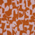 Tissu Viscose Art déco parme sur fond Rouille