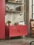 Buffet Moderne Industriel en Acier Rouge Durable et Design avec 2 Portes Beliani