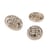 Lot de 3 boutons alliage rond argent