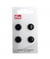 Carte de 4 boutons Rond en polyester à queue 12mm - Prym Noir