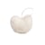 Pompon fourrure artificielle cœur 45x 65mm blanc