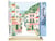 Peinture par Numéro Figured'Art - Ville côtière pastel - Kit de Loisir Créatif DIY Numéro d'Art Complet - 40x50cm toile roulée + châssis en bois à monter