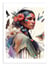 Affiche 30 x 40 cm - Watercolor floral indian native woman - Chromatic fusion studio