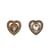 Bouton coeur strass blanc