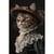 Tableau sur toile Chat victorien avec chapeau 45x65 cm