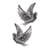 Motif de cire: Colombe, argent, 2,2x2,7cm, 2 pces
