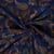 Tissu Jersey Viscose Aliénor motif paisley Marron sur fond Bleu marine