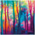 Lot de 4 serviettes en papier découpage collage 33 cm FORET ARBRE N 110
