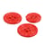 Lot de 3 boutons rond 4 trous bouteilles recyclées rouge