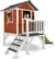 AXI Maisonnette Lodge XL en bois Rouge toboggan Vert - Axi House