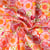 Tissu Popeline de Coton  Clem fleurs Roses sur fond Blanc