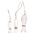 Poissons de bois à suspendre, blanc, 8+10+13cm, 3 pces