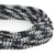 Bobine 50m Cordon damier polyester 5mm noir/blanc/bleu/gris