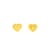 Lot de 3 boutons coeur culot 17mm jaune mimosa