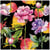 Lot de 4 serviettes en papier découpage collage 33 cm FLEUR FOND NOIR F 308