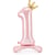 Ballon Debout - Chiffre 1 Rose