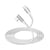 Force Power Câble USB-C vers USB-C 3A PD 60W Conception Coudé à 90° en Nylon Tressé 2m Blanc
