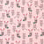 Tissu Jersey Coton Lapines et renardes Vertes et roses sur fond Rose