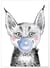 Affiche Bulle de Lynx Bleue | A3 : 29,7x42cm