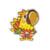 Ecusson thermocollant oiseau tropical orange 4x3.5cm
