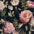 Lot de 4 serviettes en papier découpage collage 33 cm FLEUR FOND NOIR F 108