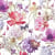 Lot de 4 serviettes en papier découpage collage 33 cm FLEUR ROSE PAPILLON F 910