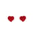 Lot de 3 boutons coeur culot 17mm rouge