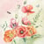 4 serviettes en papier découpage collage 33 cm FLEUR COQUELICOT FLSS 100