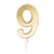 Bougie géante or - chiffre 9