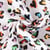Tissu Coton Matelassé réversible Love cours multicolore sur fond Blanc