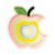 Ecusson thermocollant pomme croquée dégradé rose 3cm x 3cm