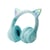 Casque Audio LED Oreilles De Chat Bluetooth Pliable Avec Microphone