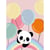 MégaCréa DIY - Kit diamond painting enfant Panda 15 x 20 cm