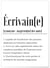 Affiche Définition Écrivain(e) | A3 : 29,7x42cm