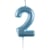 Bougie Chiffre 2 - Bleu Ciel