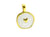 2 Pendentifs ronds 25*18mm - cœur doré et émail blanc nacré