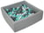 Piscine à balles pour enfant, 90x90 cm, Aire de jeu + 200 balles blanc,gris,turquoise - Velinda