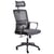 Chaise de Bureau Noire en Maille Base Pivotante Appui-tête Réglable en Hauteur Siège Bureau à Domicile