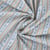 Tissu Seersucker Coton digital Rayures provençales Beige et Bleu sur fond Blanc