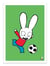Affiche 50 x 70 cm -  Simon Super rabbit Football - Simon Super Rabbit