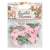 20 mini noeux en tissu pour scrapbooking et couture Rose et kaki à pois blancs 023
