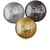 3 Ballons XL Happy Birthday Noir/Argent/Or Ø 48 cm