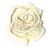 Lot de 3 écussons thermocollants petite rose écru x3.5cm