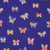 Tissu Coton imprimé Poppy Papillons glitter sur fond Bleu cobalt